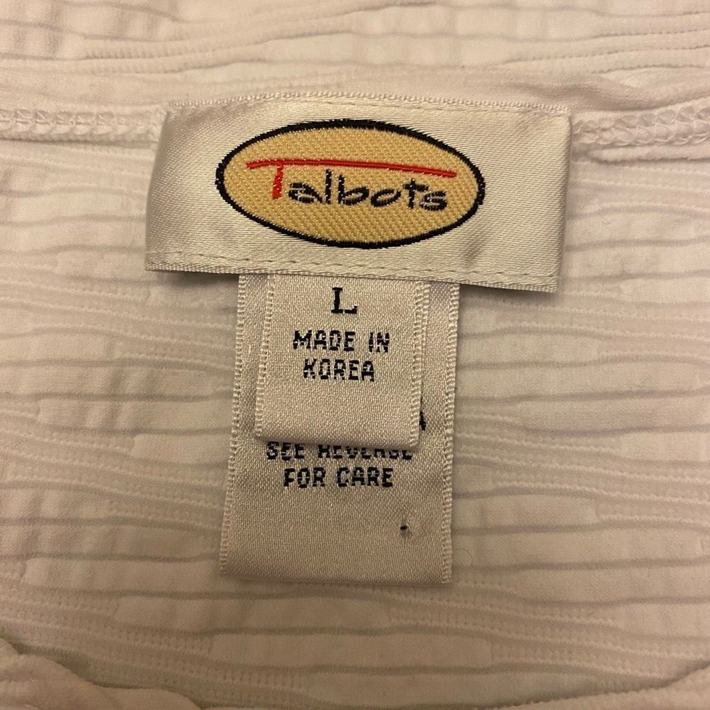 Talbots White Textured Pattern‎ Top - Picture 8 of 11